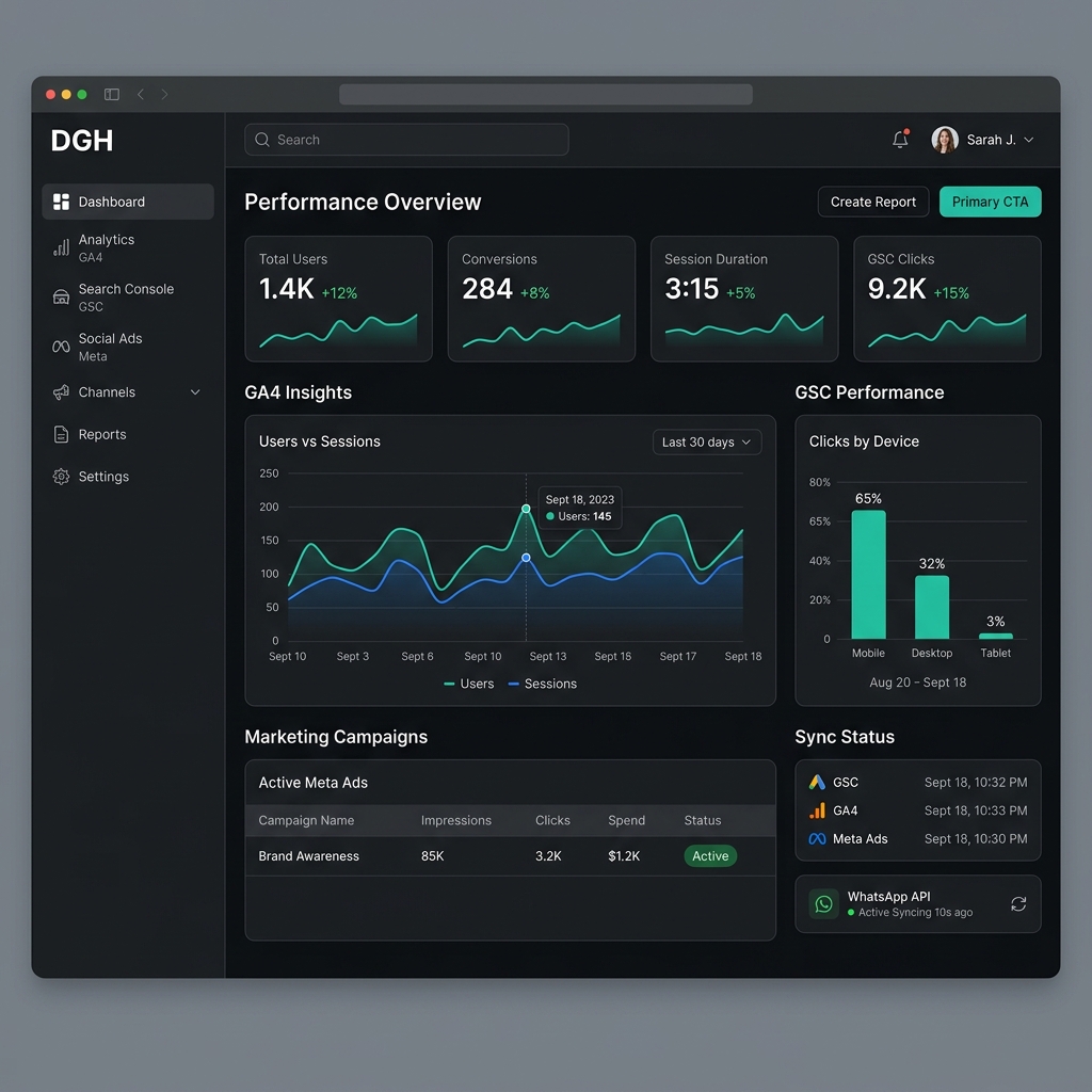 Illustrazione AI per Siti Custom e Dashboard di Gestione (Senza WordPress)
