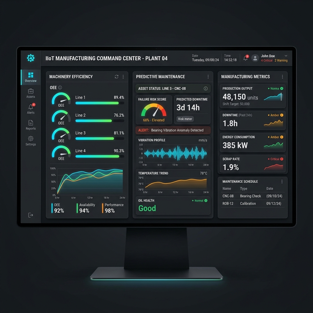 Illustrazione AI per Automazione per l'Industria 4.0: Efficienza e Controllo