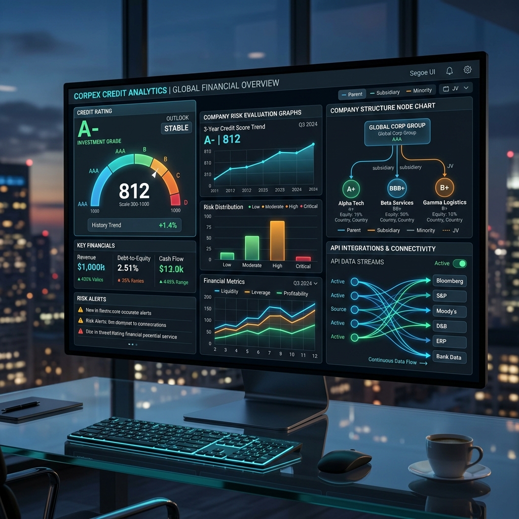 Illustrazione AI per Integrazione OpenAPI per Dati Aziendali e Solvenza