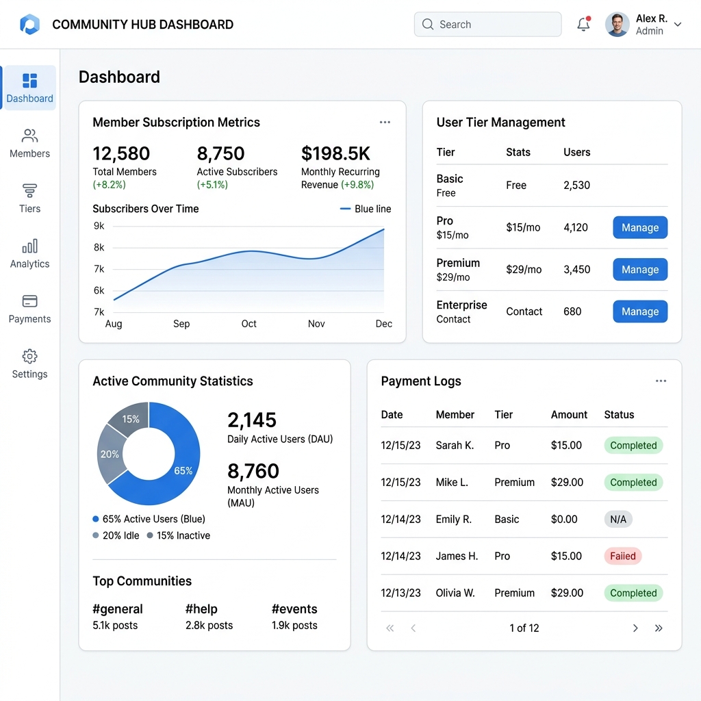 Illustrazione AI per Gestione Utenti e Membership, Senza Stress
